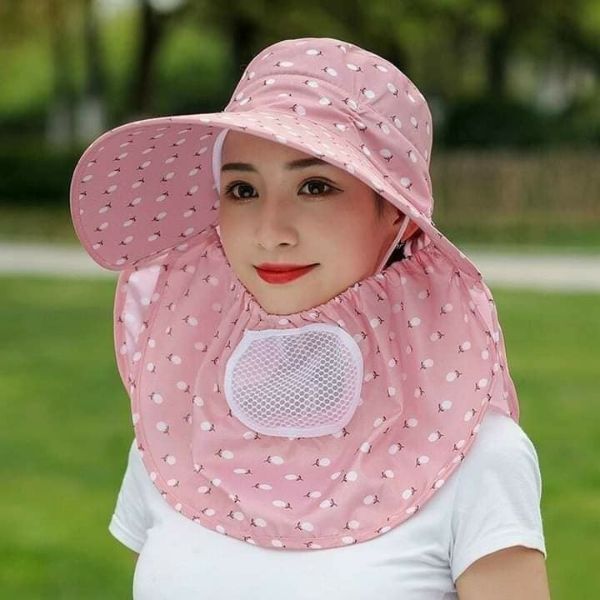 Mũ Trùm Đầu Chống Nắng Họa Tiết Hoa Nhí