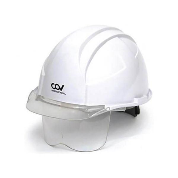 Mũ Bảo Hộ Lao Động An Toàn Dành Cho Người Lao Động - UMBH00200 1 Mũ bảo hộ màu trắng có kính chống tia UV, bụi từ công trường